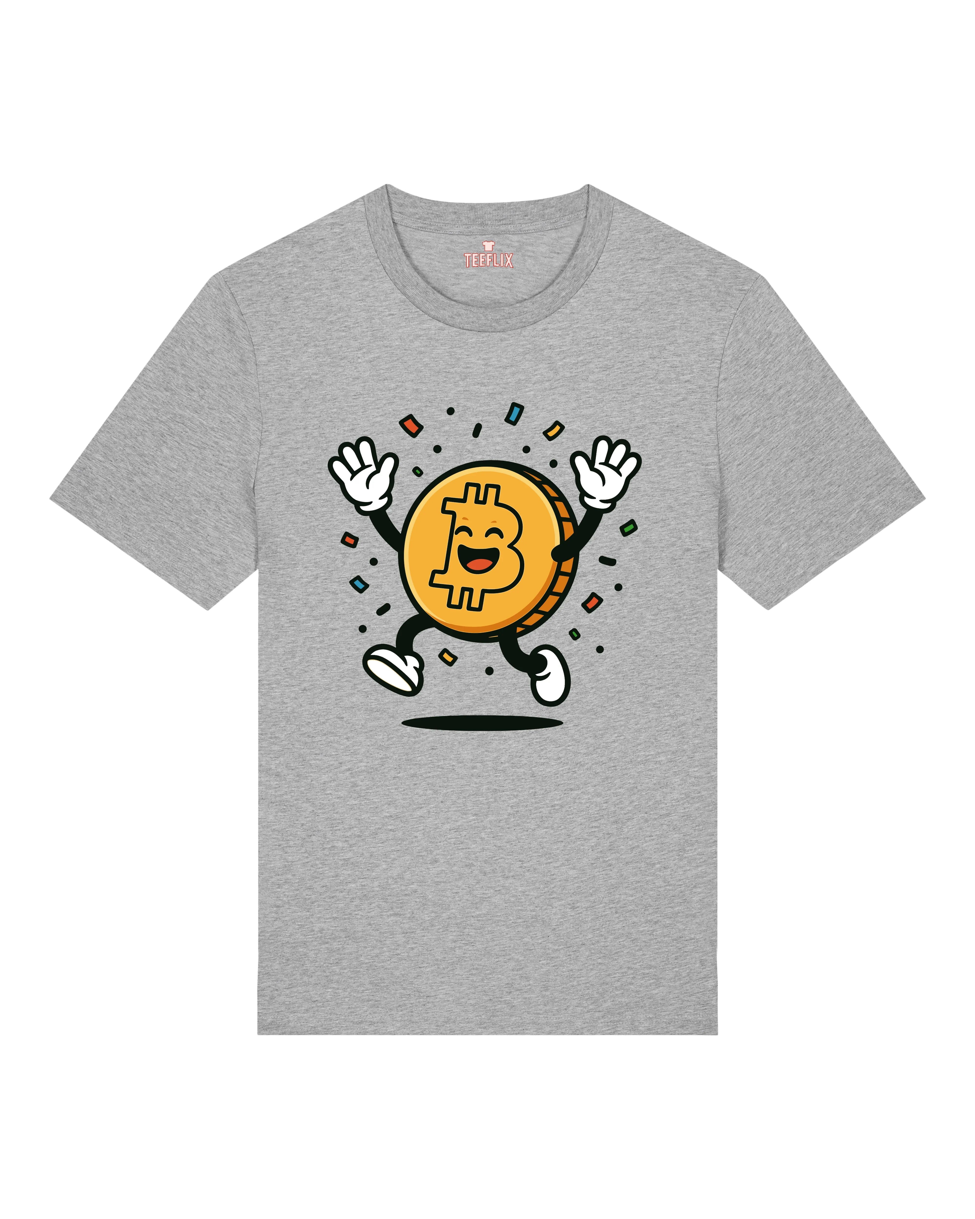 Happy Bitcoin – Fröhliches Krypto Cartoon T-Shirt | teelavo Premium Unisex Shirt
