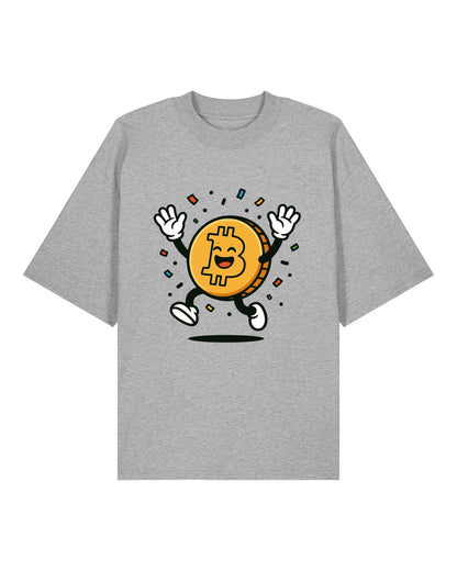Happy Bitcoin – Fröhliches Krypto Cartoon T-Shirt | teelavo Premium Unisex Shirt