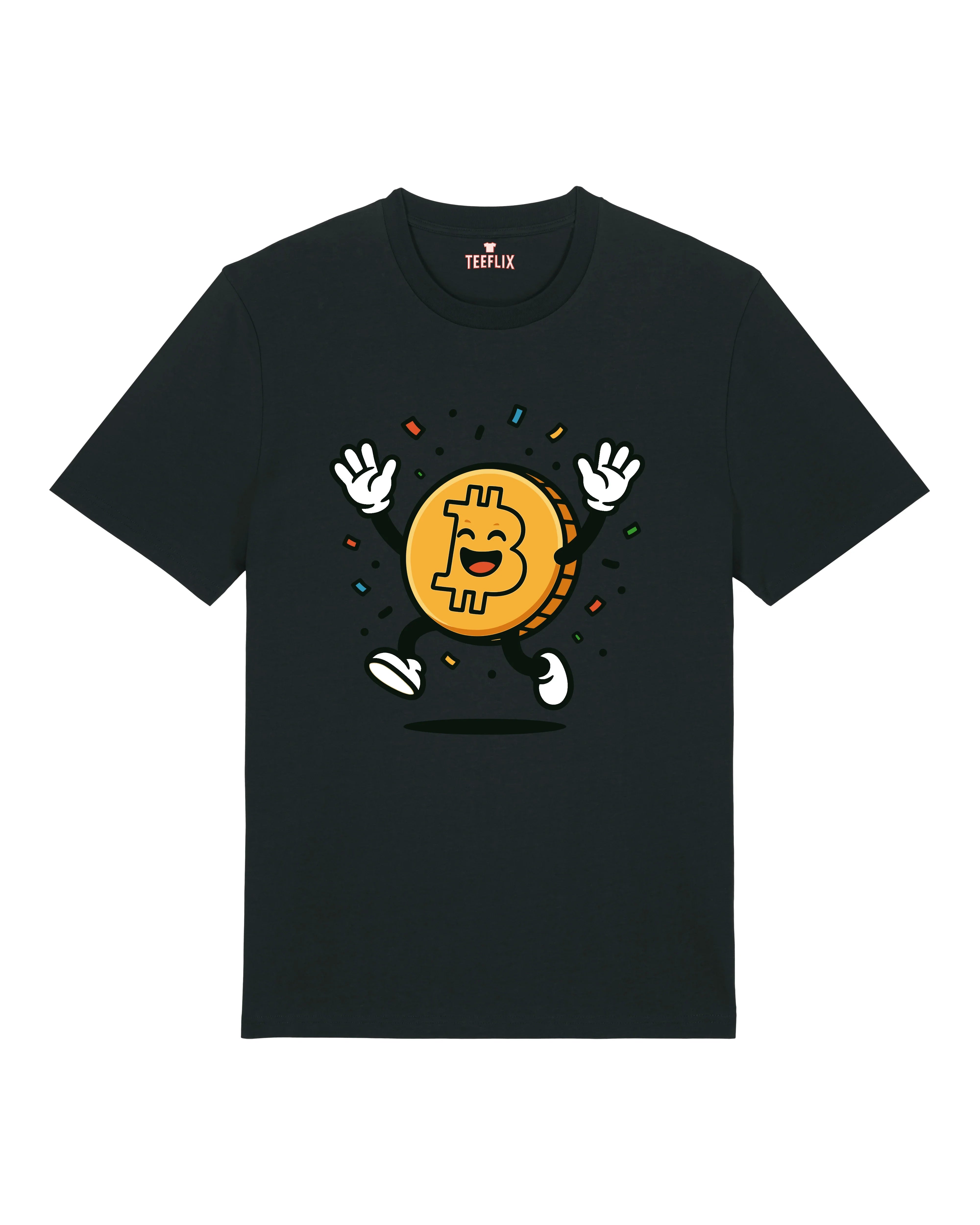Happy Bitcoin – Fröhliches Krypto Cartoon T-Shirt | teelavo Premium Unisex Shirt