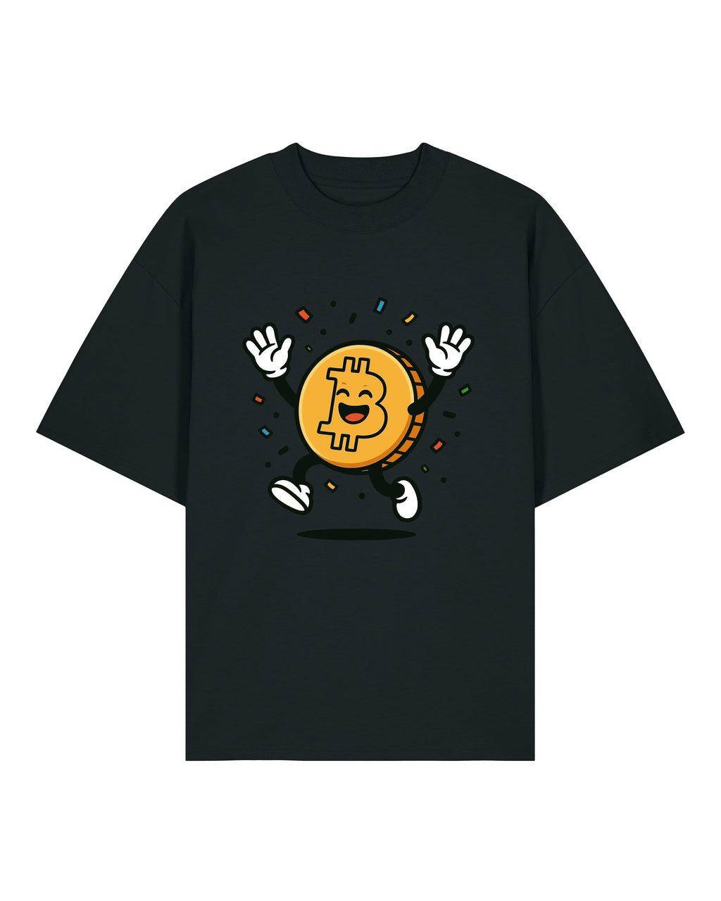 Happy Bitcoin – Fröhliches Krypto Cartoon T-Shirt | teelavo Premium Unisex Shirt