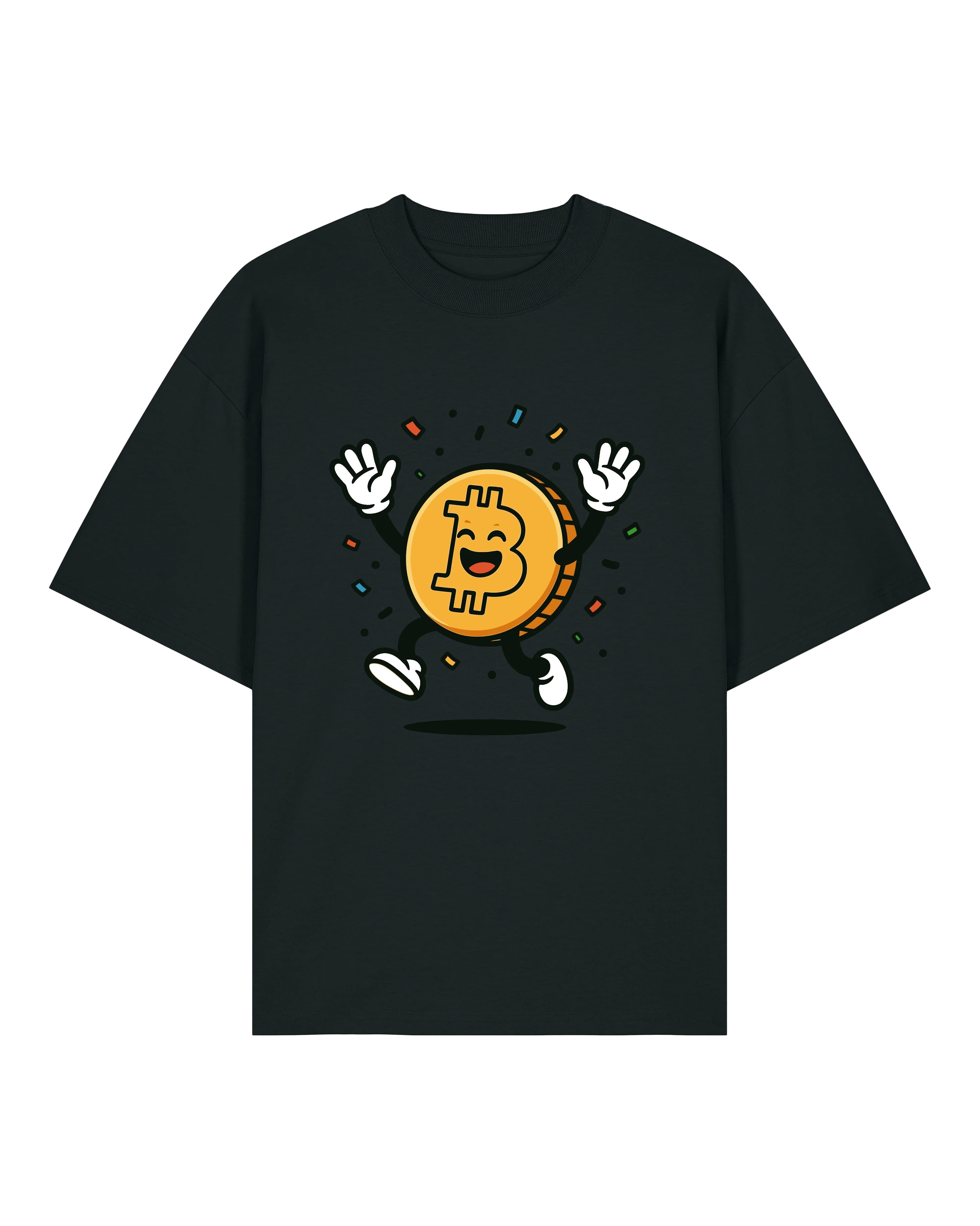 Happy Bitcoin – Fröhliches Krypto Cartoon T-Shirt | teelavo Premium Unisex Shirt