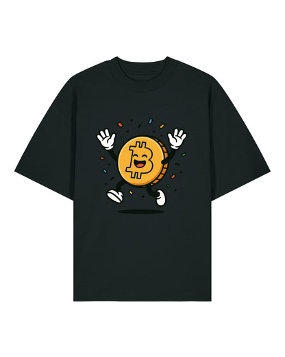Happy Bitcoin – Fröhliches Krypto Cartoon T-Shirt | teelavo Premium Unisex Shirt