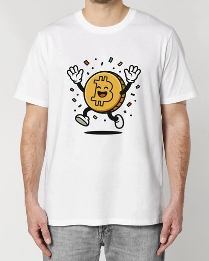 Happy Bitcoin – Fröhliches Krypto Cartoon T-Shirt | teelavo Premium Unisex Shirt