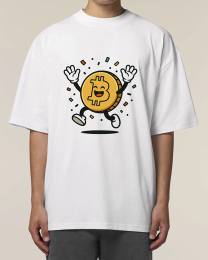Happy Bitcoin – Fröhliches Krypto Cartoon T-Shirt | teelavo Premium Unisex Shirt