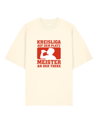 Kreisliga Shirt Meister an der Theke Oversized Lustiges Fußballshirt | teelavo