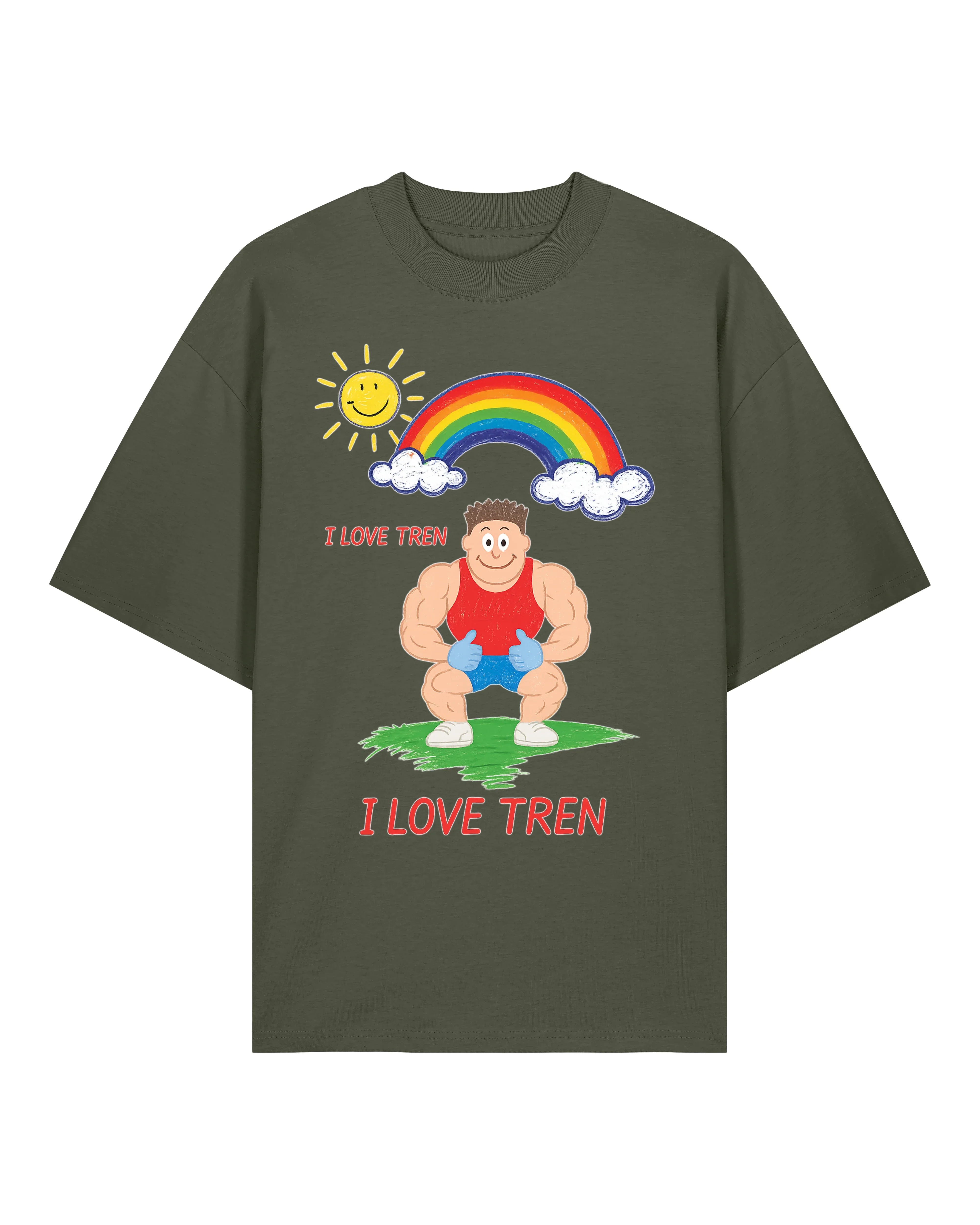 I Love Tren Oversized Gym Shirt Pump Cover Fun Shirt | teelavo