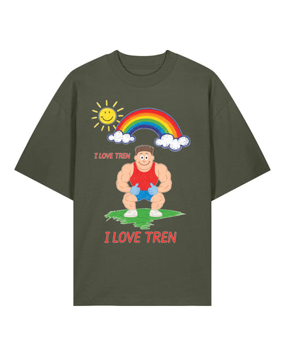 I Love Tren Oversized Gym Shirt Pump Cover Fun Shirt | teelavo