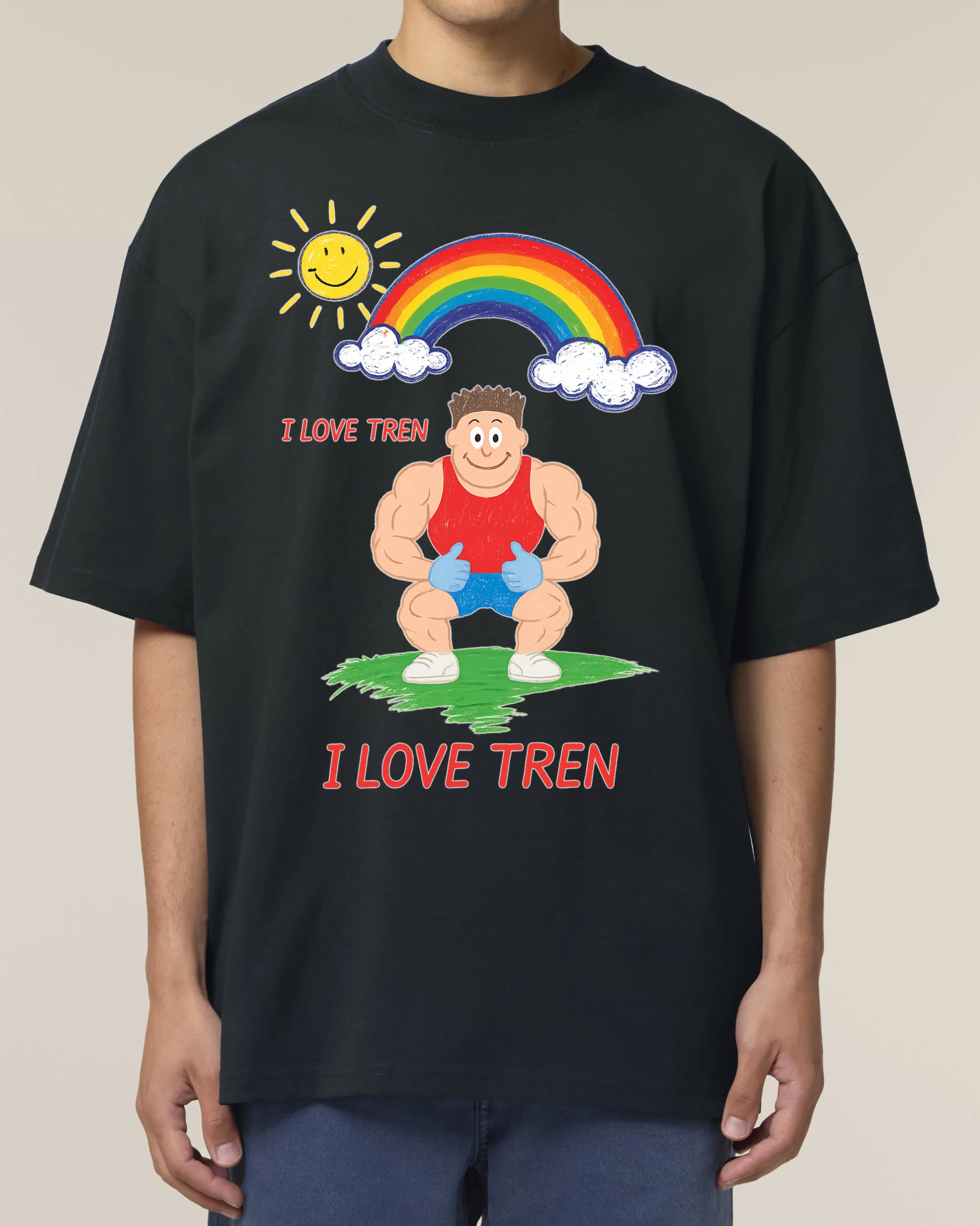 I Love Tren Oversized Gym Shirt Pump Cover Fun Shirt | teelavo