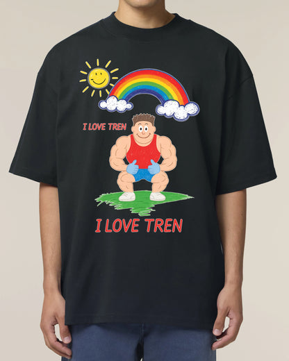 I Love Tren Oversized Gym Shirt Pump Cover Fun Shirt | teelavo