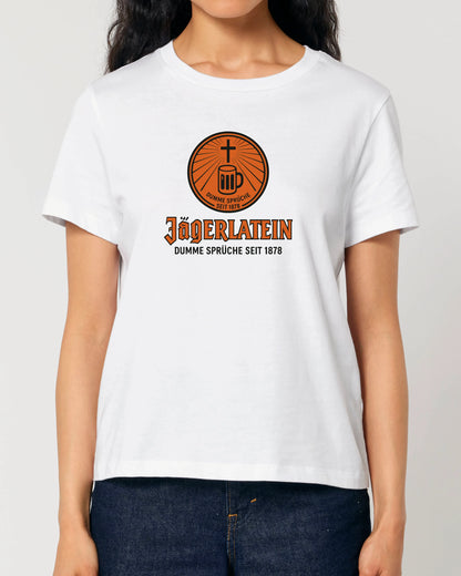 Jägerlatein Damen T-Shirt – Lustiges Sprüche Shirt mit Bier & Kreuz | teelavo