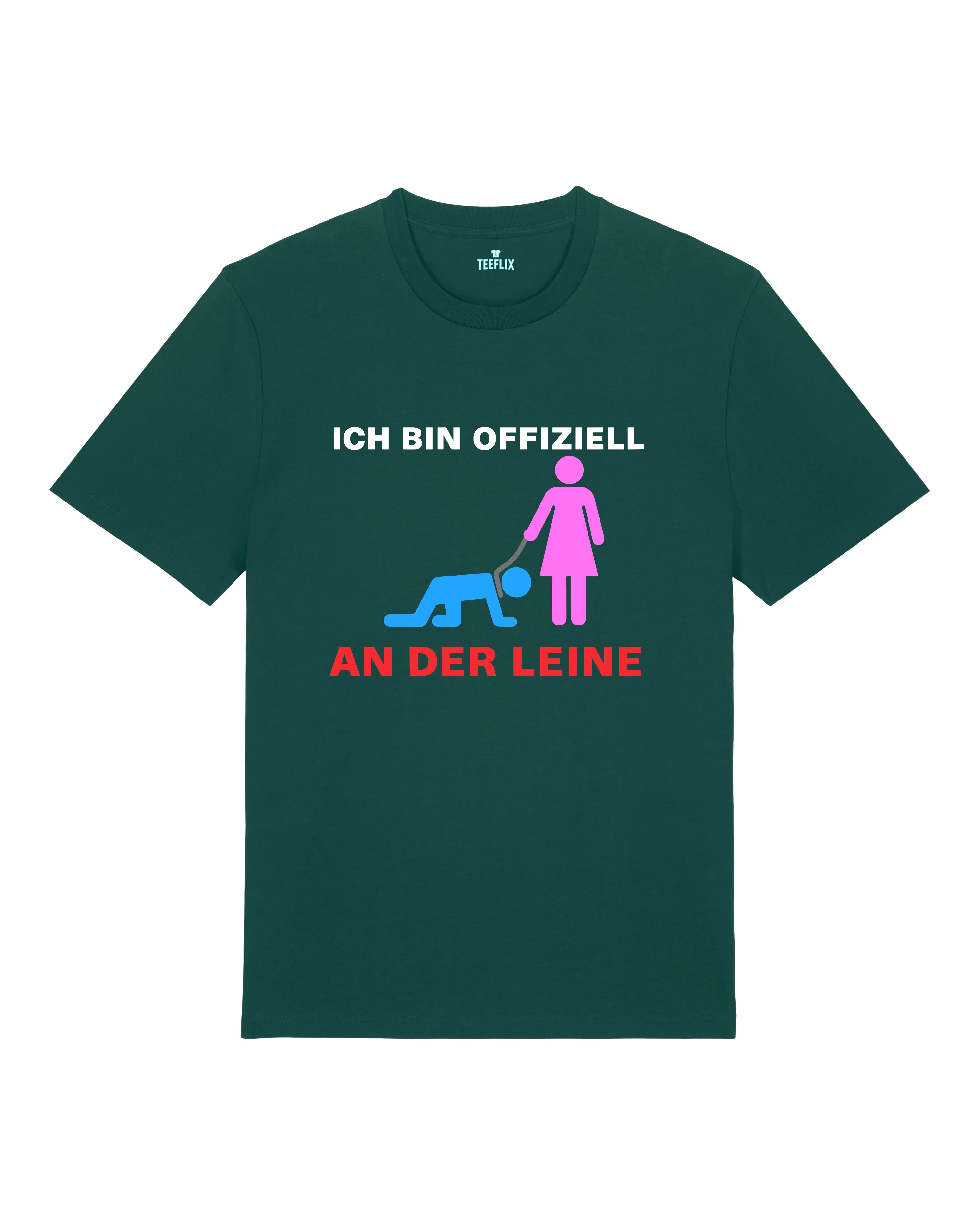 Lustiges JGA Shirt Ich bin offiziell an der Leine | teelavo
