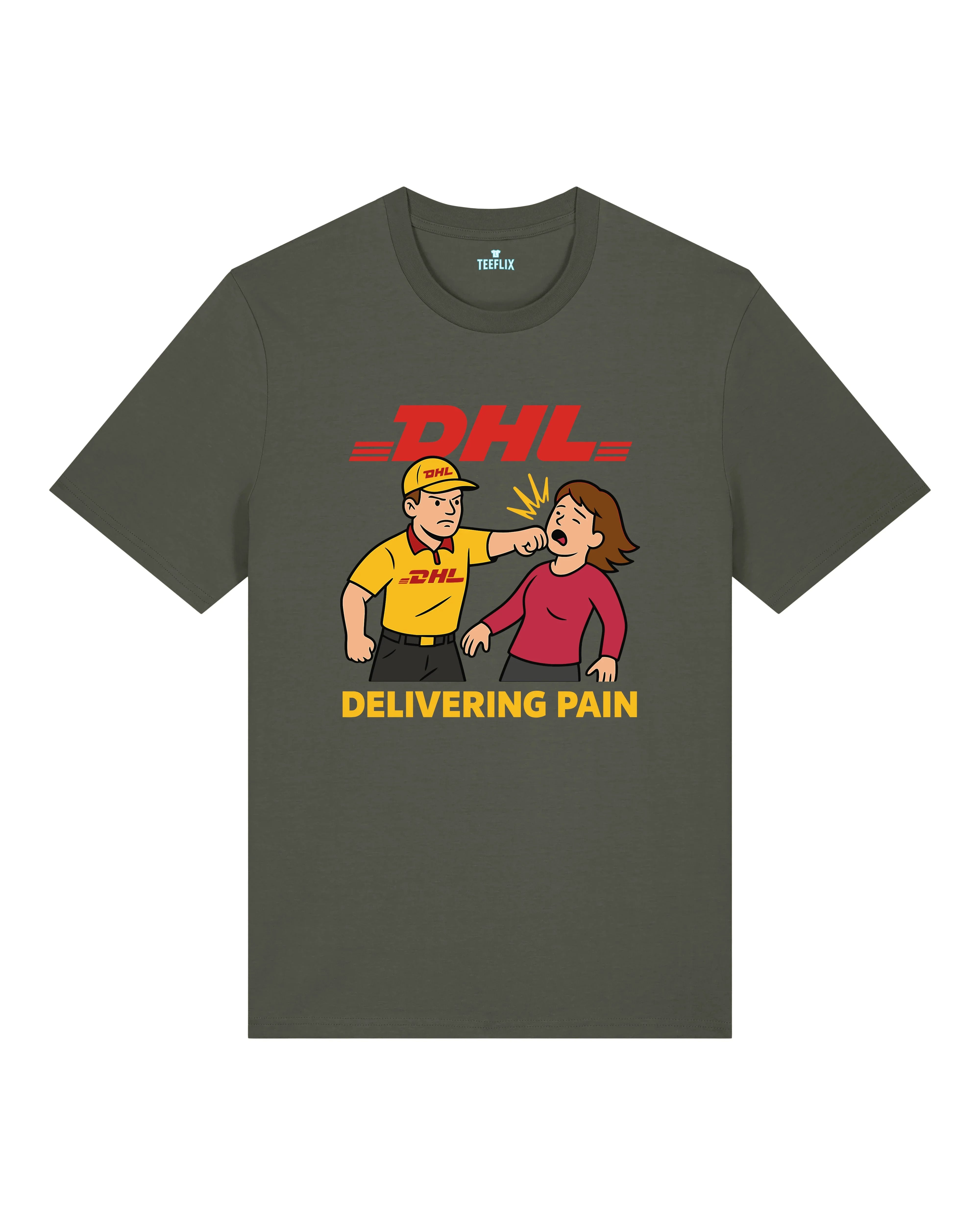 Satire Shirt DHL Parodie Delivering Pain | teelavo