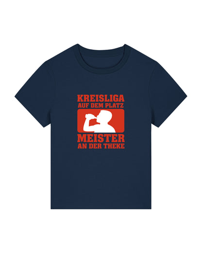 Kreisliga Damen Shirt – Lustiges Fußball Spruchshirt Meister an der Theke | teelavo