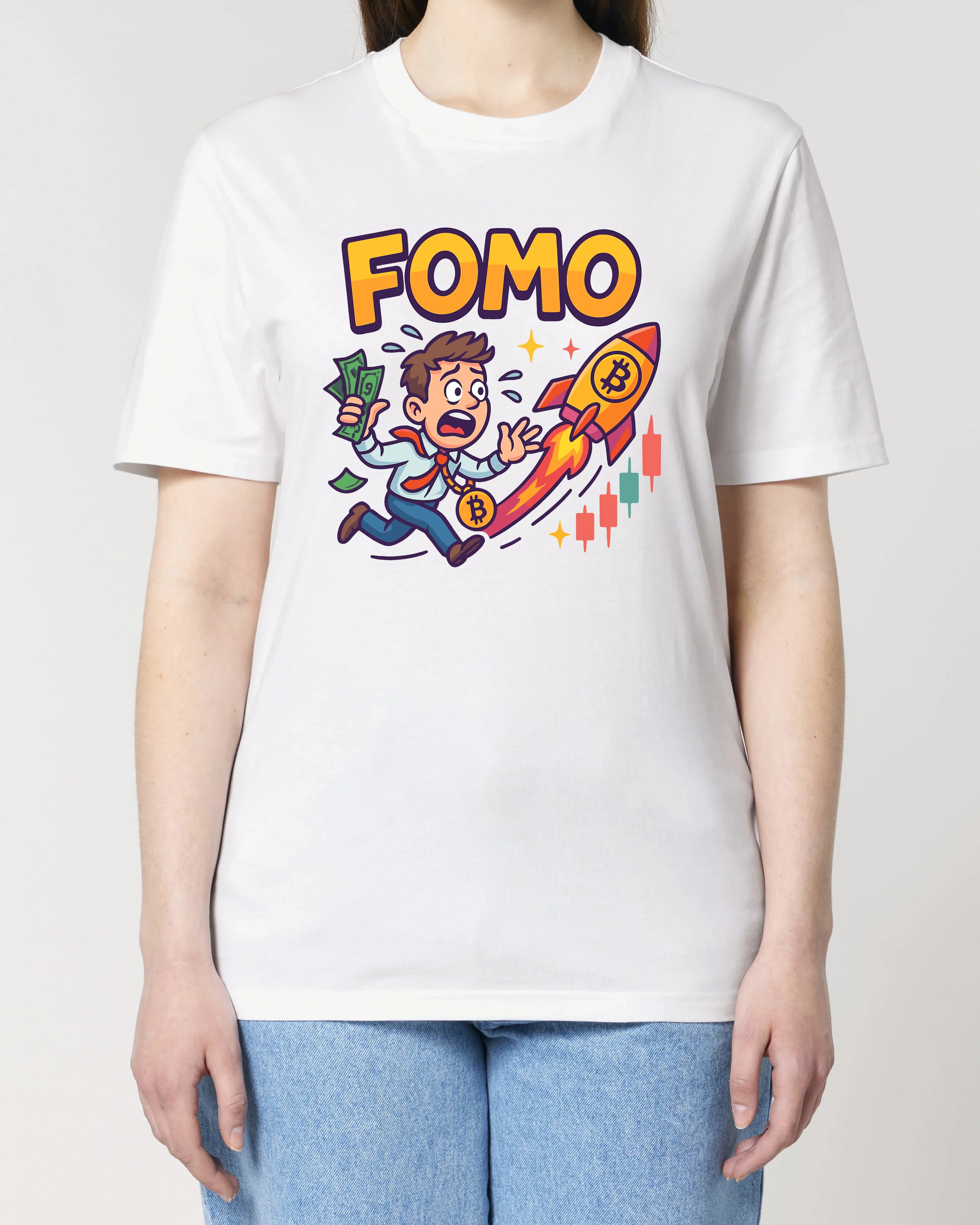 FOMO Bitcoin Rocket Crypto Shirt | teelavo