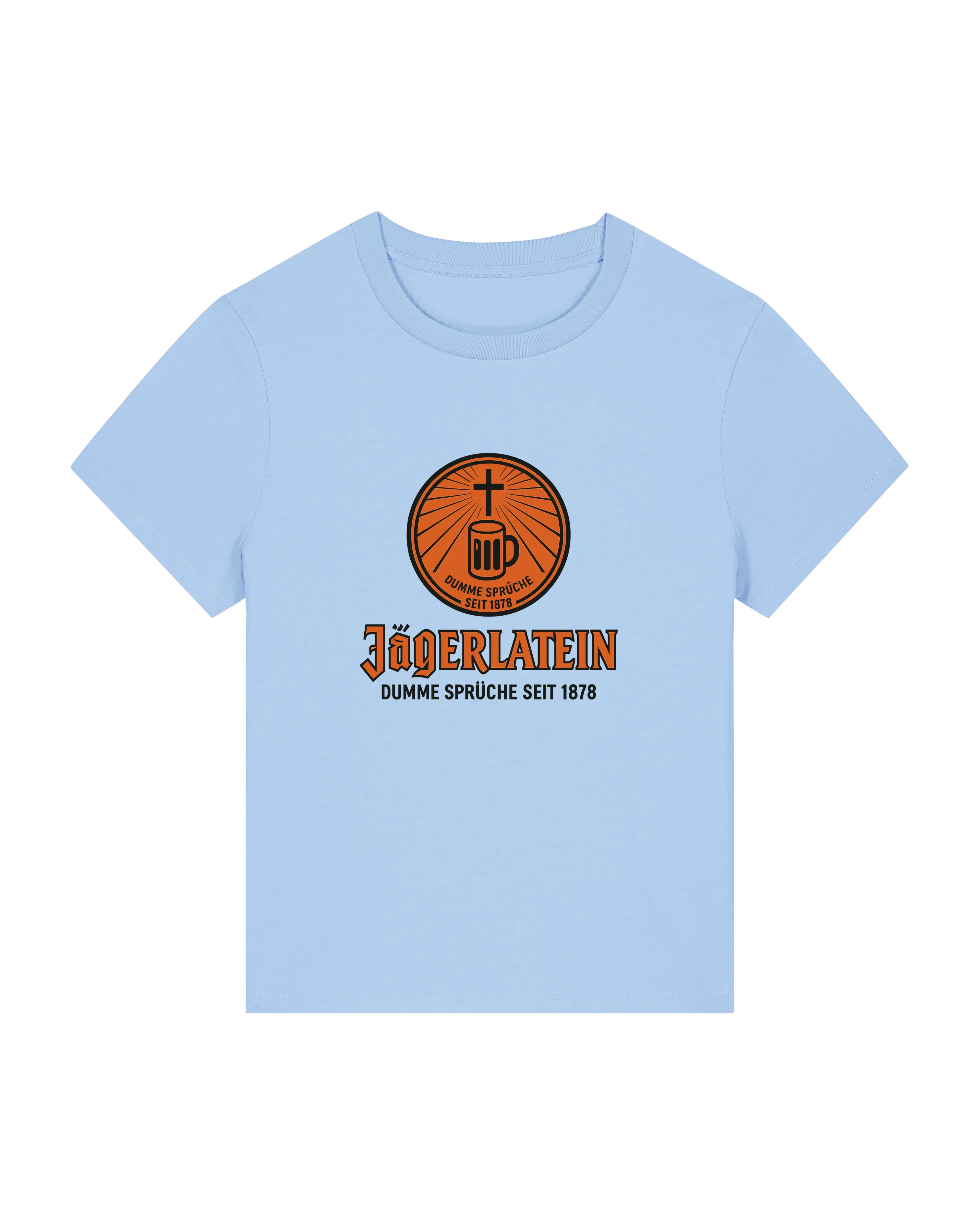 Jägerlatein Damen T-Shirt – Lustiges Sprüche Shirt mit Bier & Kreuz | teelavo