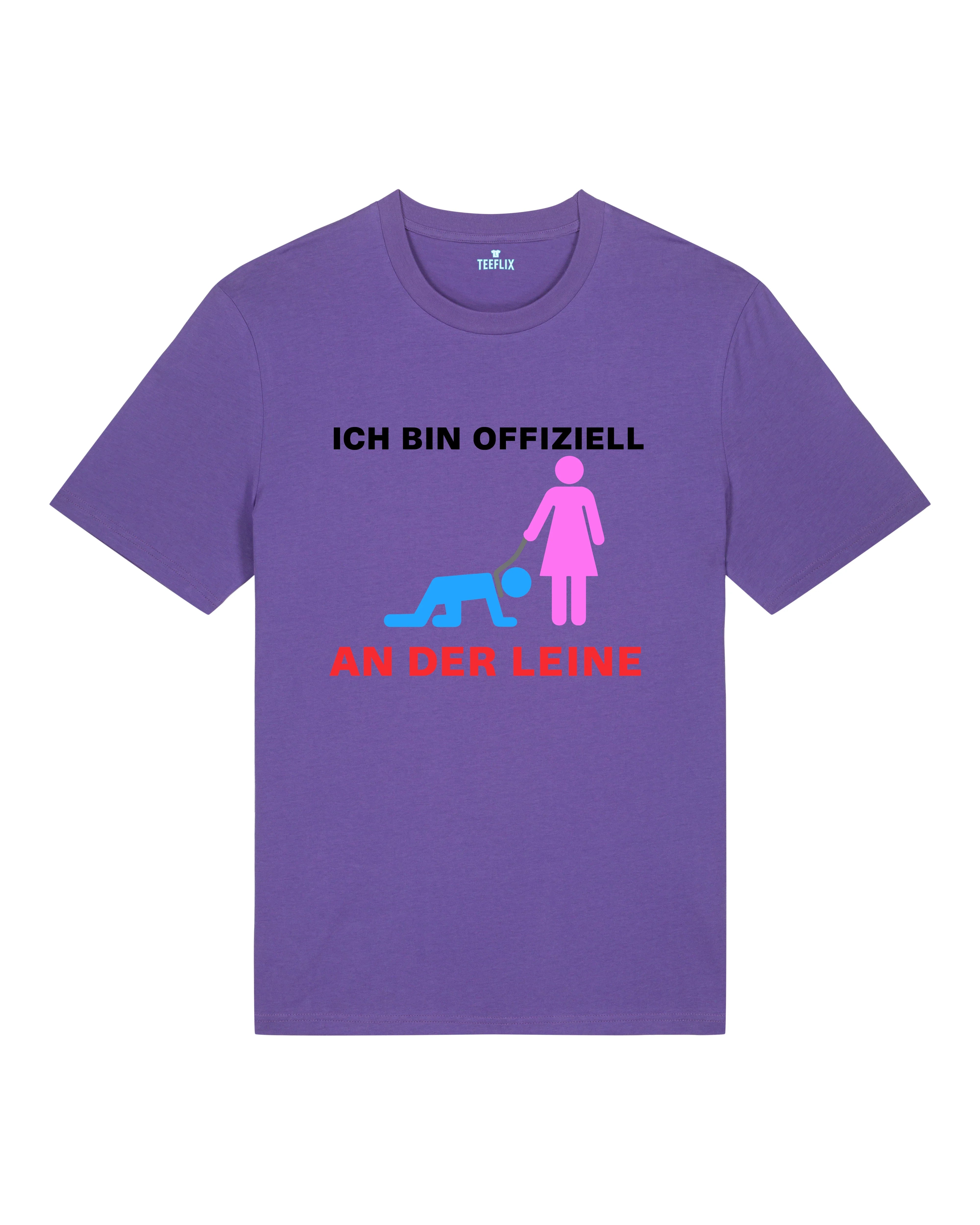 Lustiges JGA Shirt Ich bin offiziell an der Leine | teelavo