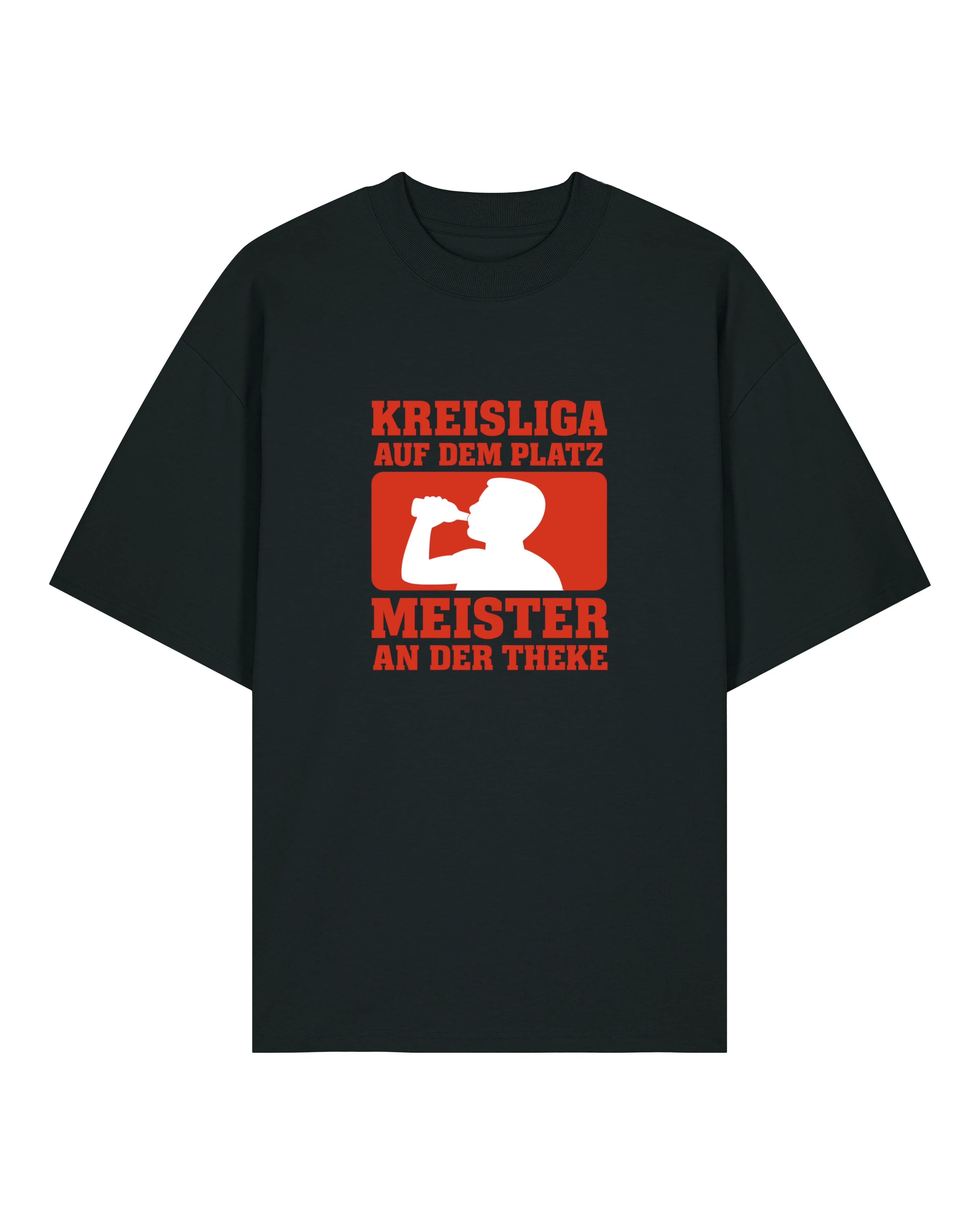 Kreisliga Shirt Meister an der Theke Oversized Lustiges Fußballshirt | teelavo