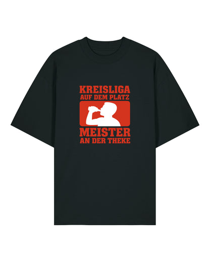Kreisliga Shirt Meister an der Theke Oversized Lustiges Fußballshirt | teelavo