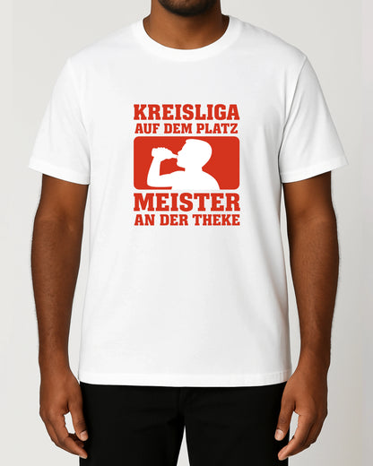 Kreisliga Shirt Meister an der Theke Fußball Spruchshirt | teelavo