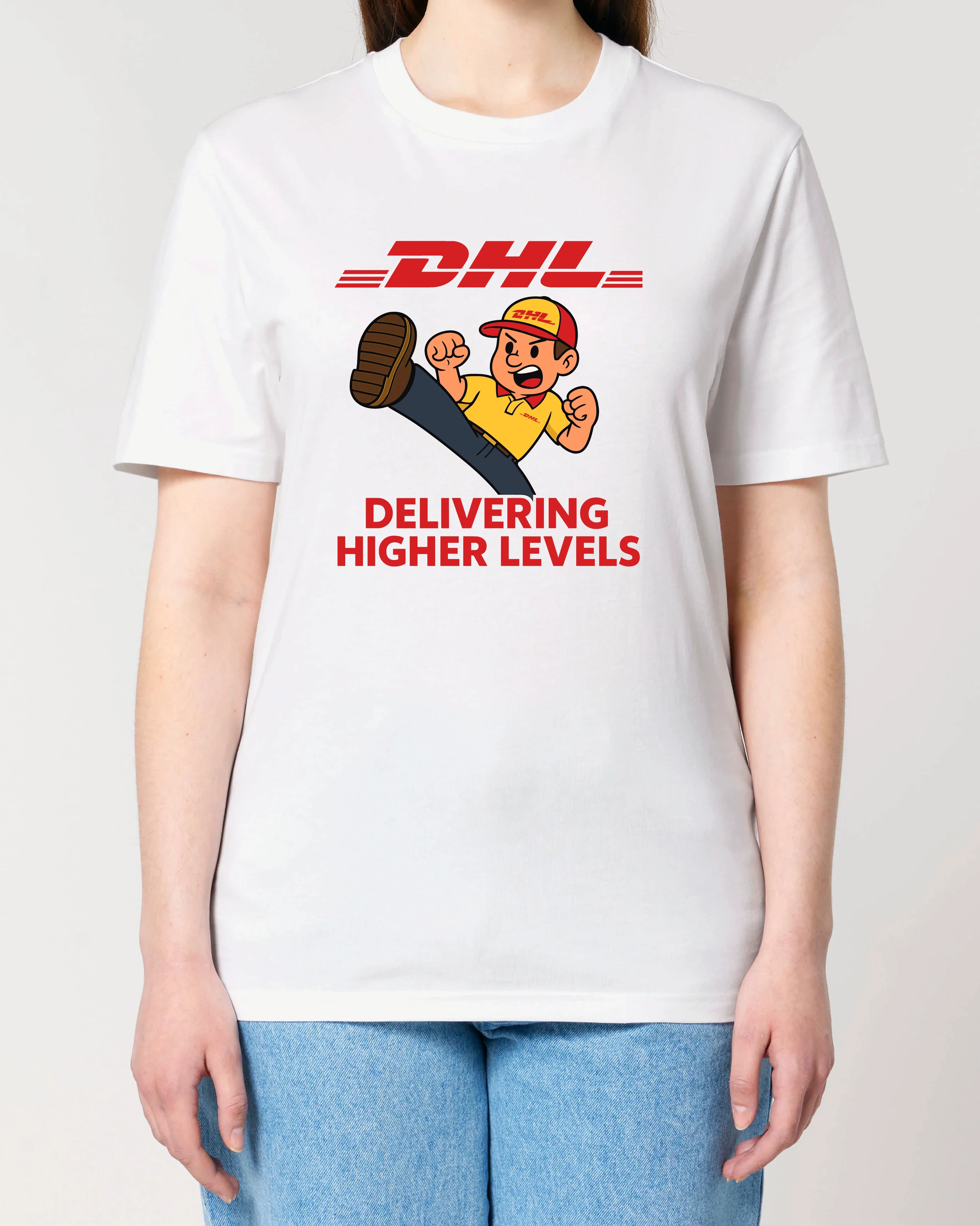 DHL Parodie Delivering Higher Levels Lustiges Shirt | teelavo