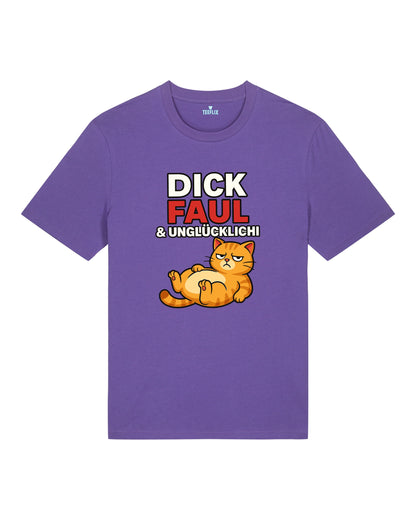 Dick Faul & Unglücklich Lustiges Katzen T-Shirt | teelavo