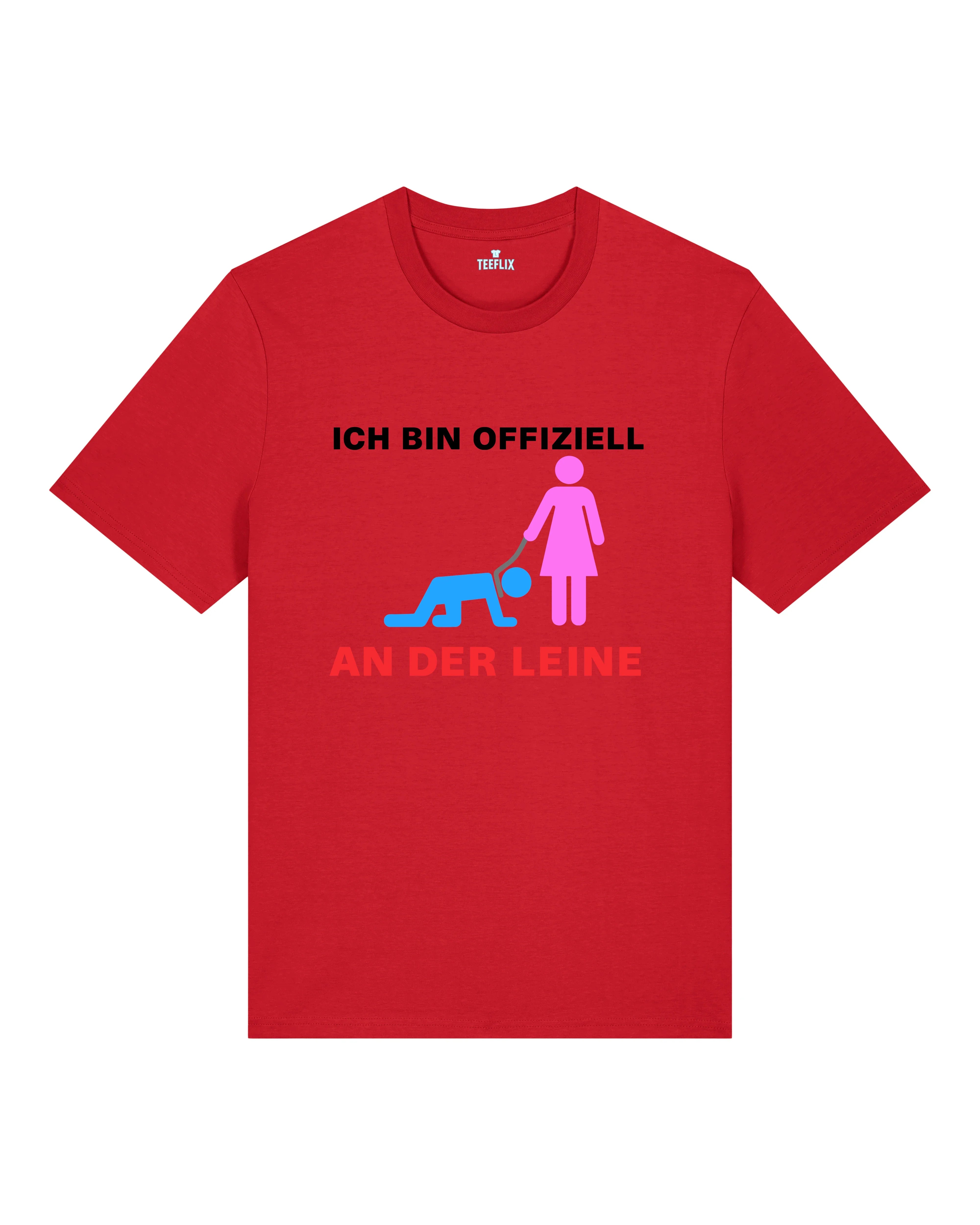 Lustiges JGA Shirt Ich bin offiziell an der Leine | teelavo
