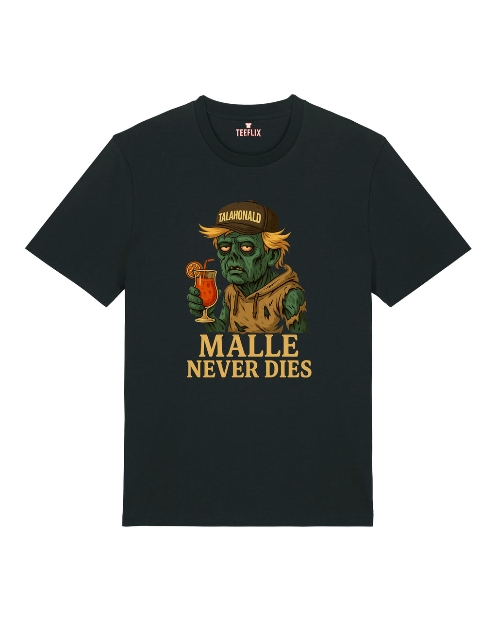 Malle Never Dies T-Shirt – Lustiges Zombie Shirt für Party & Urlaub – teelavo