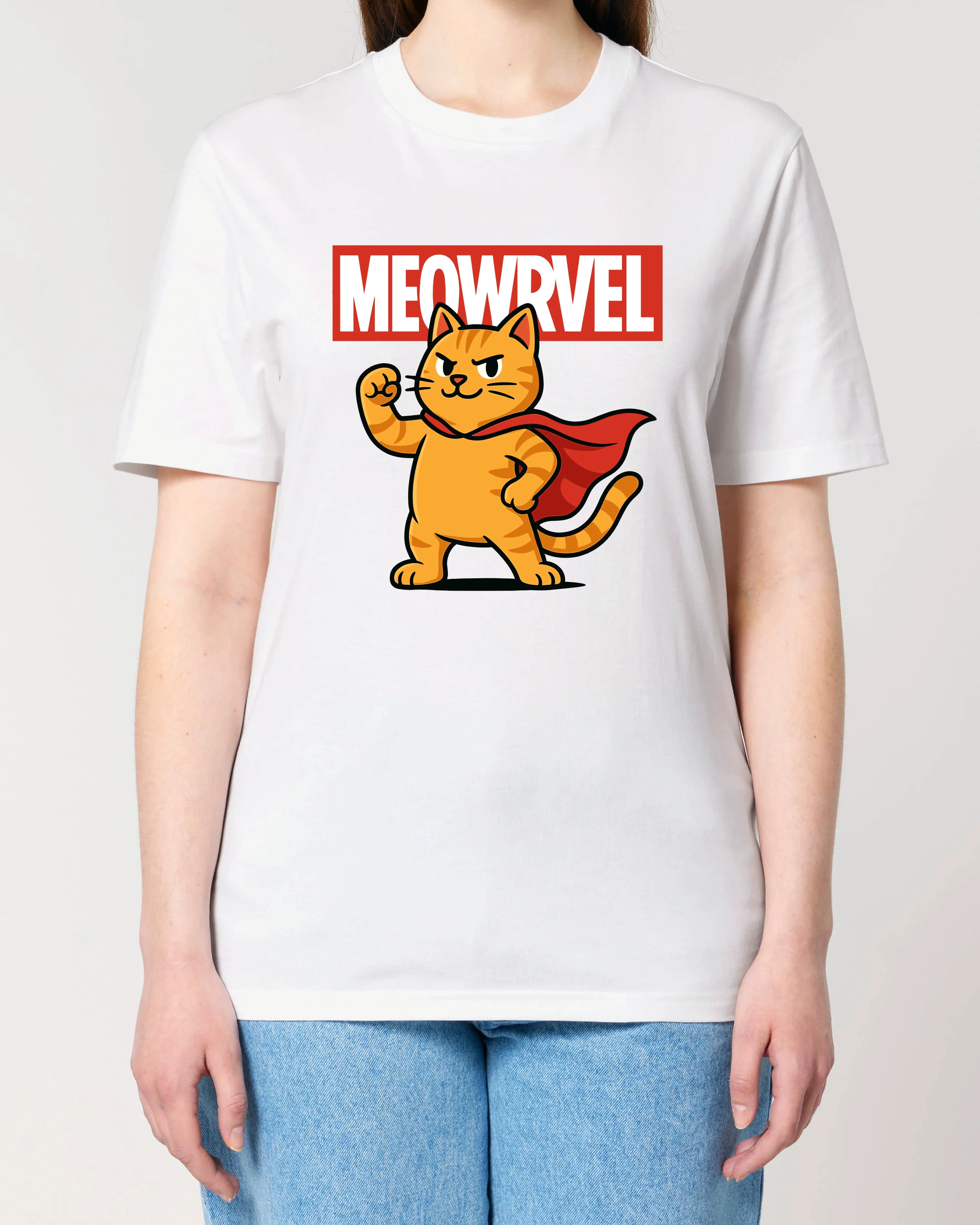 Meowrvel Superheld Lustiges Katzen T-Shirt Spruch | teelavo