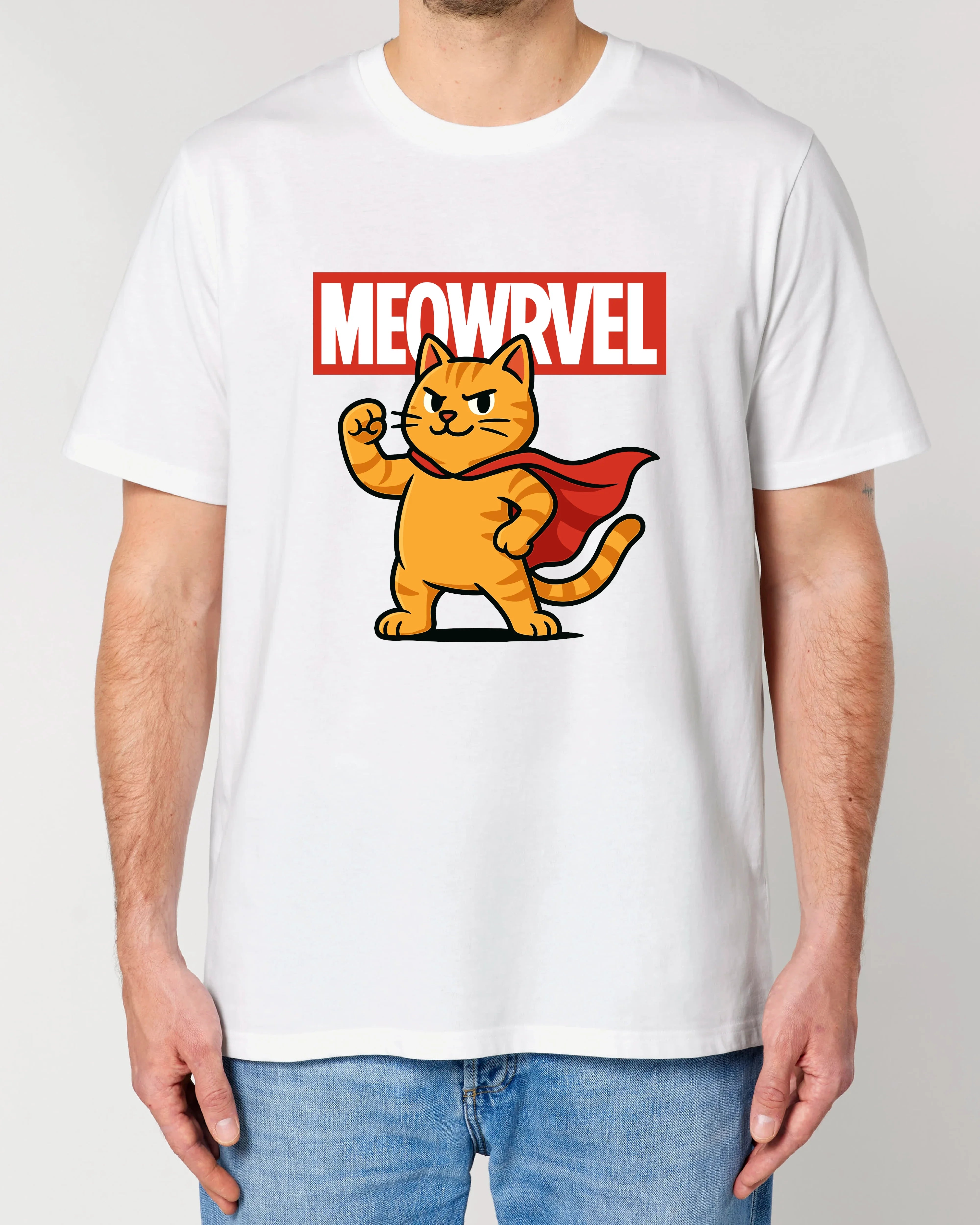 Meowrvel Superheld Lustiges Katzen T-Shirt Spruch | teelavo