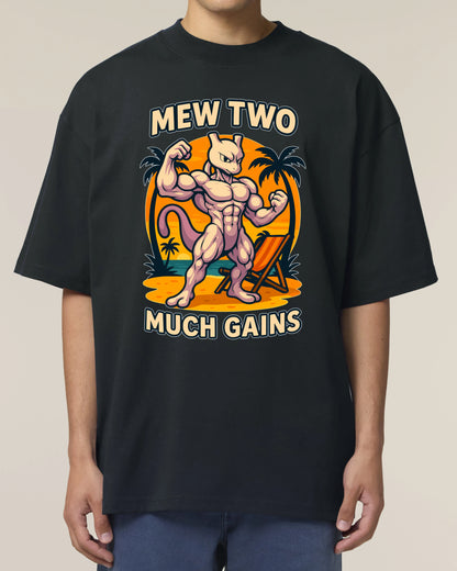 Mew Two Much Gains Oversized Gym Shirt Pump Cover | teelavo