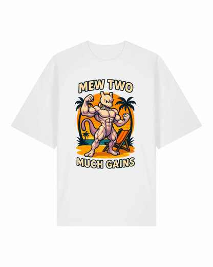 Mew Two Much Gains Oversized Gym Shirt Pump Cover | teelavo