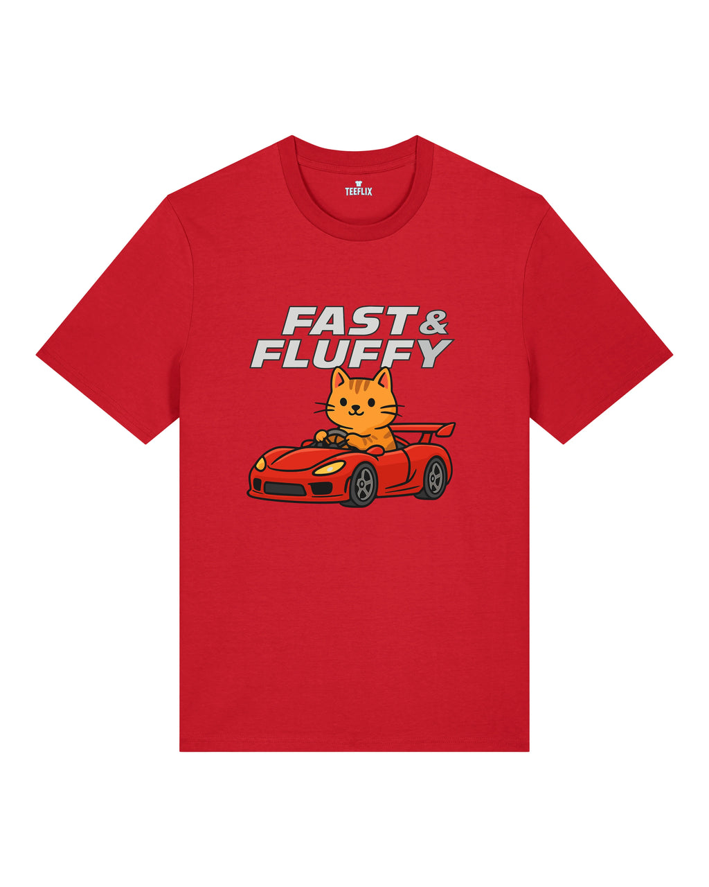 Fast & Fluffy Lustiges Katzen Auto T-Shirt Spruch | teelavo