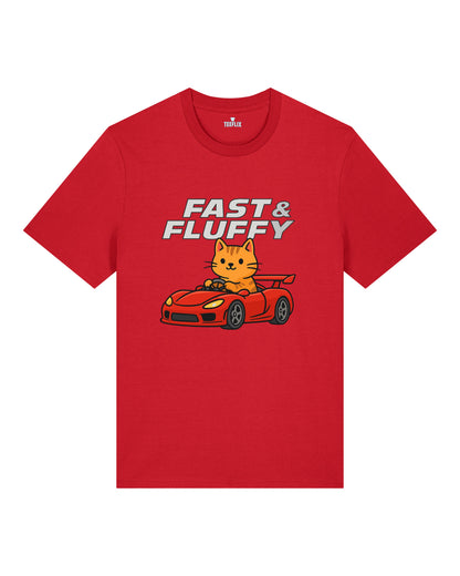 Fast & Fluffy Lustiges Katzen Auto T-Shirt Spruch | teelavo