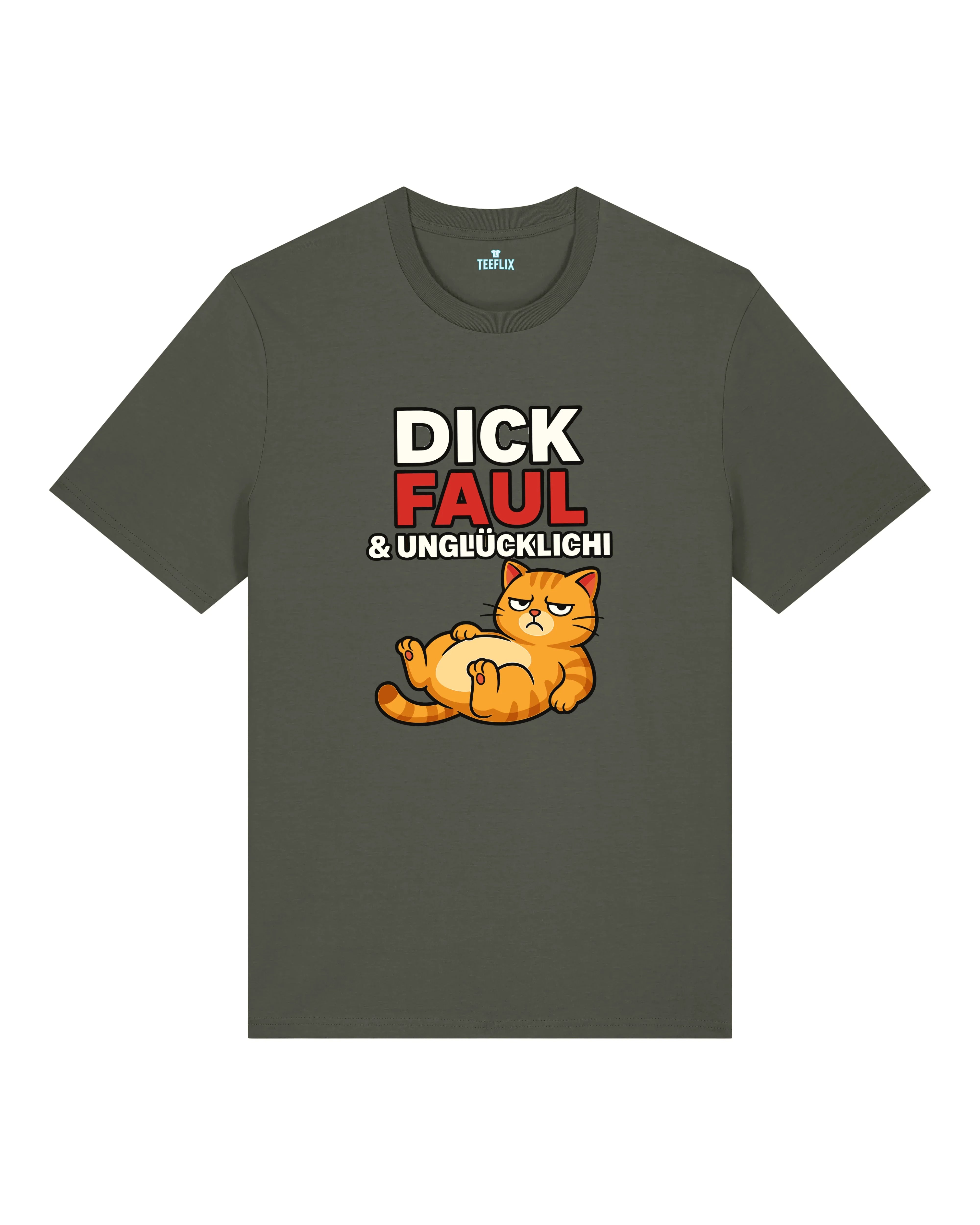 Dick Faul & Unglücklich Lustiges Katzen T-Shirt | teelavo