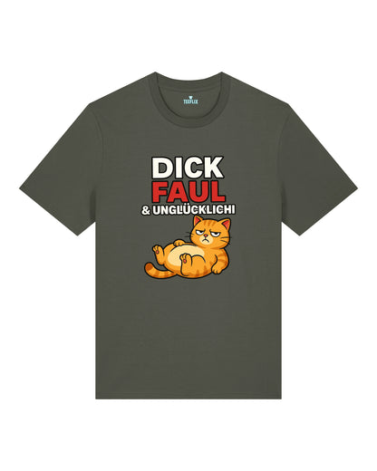 Dick Faul & Unglücklich Lustiges Katzen T-Shirt | teelavo