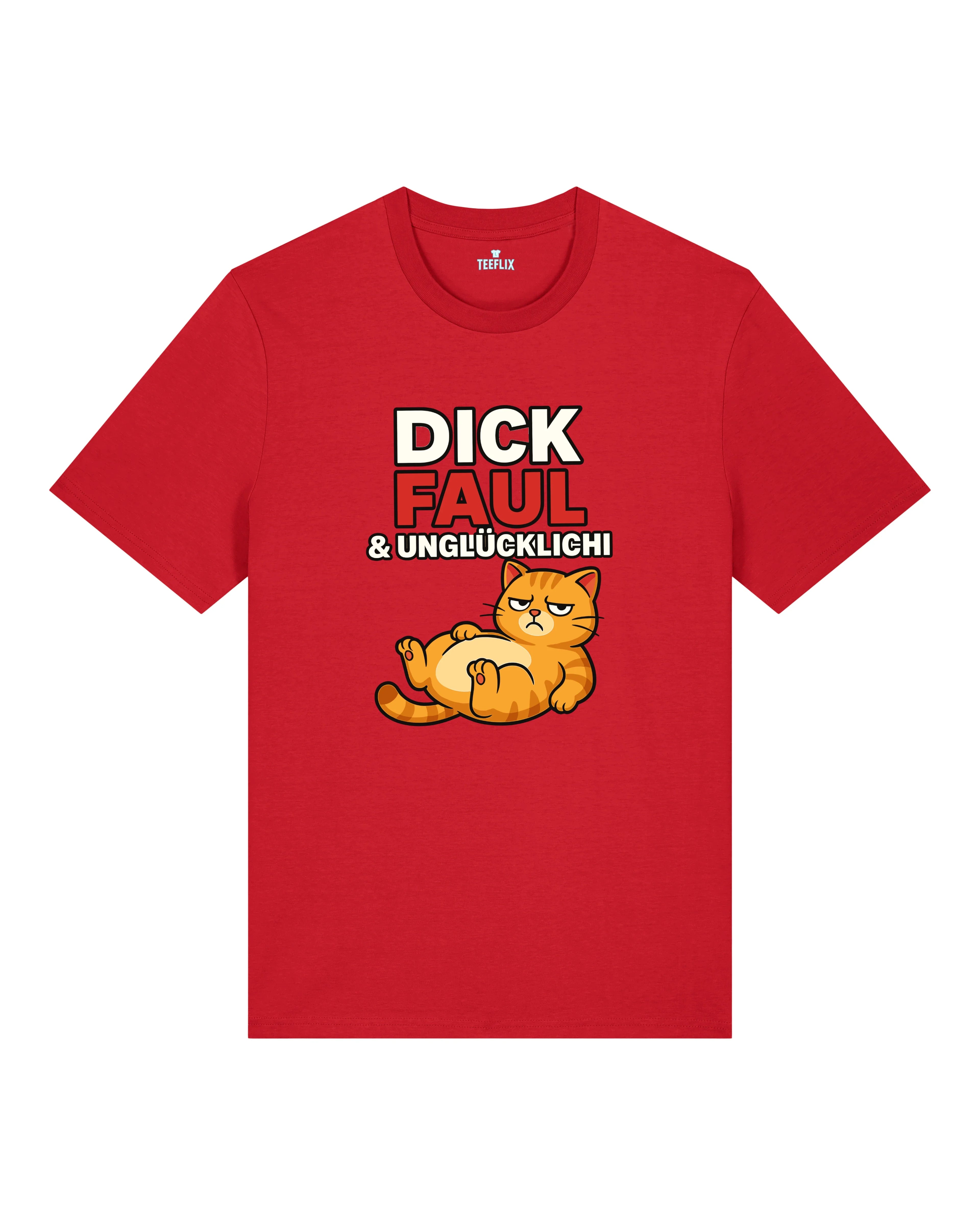 Dick Faul & Unglücklich Lustiges Katzen T-Shirt | teelavo