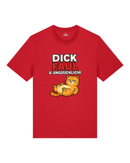 Dick Faul & Unglücklich Lustiges Katzen T-Shirt | teelavo