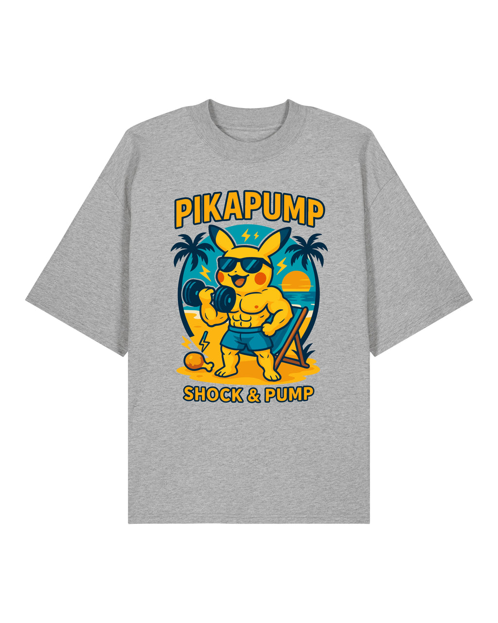 PIKAPUMP Shock & Pump Oversized Gym Shirt Unisex | teelavo