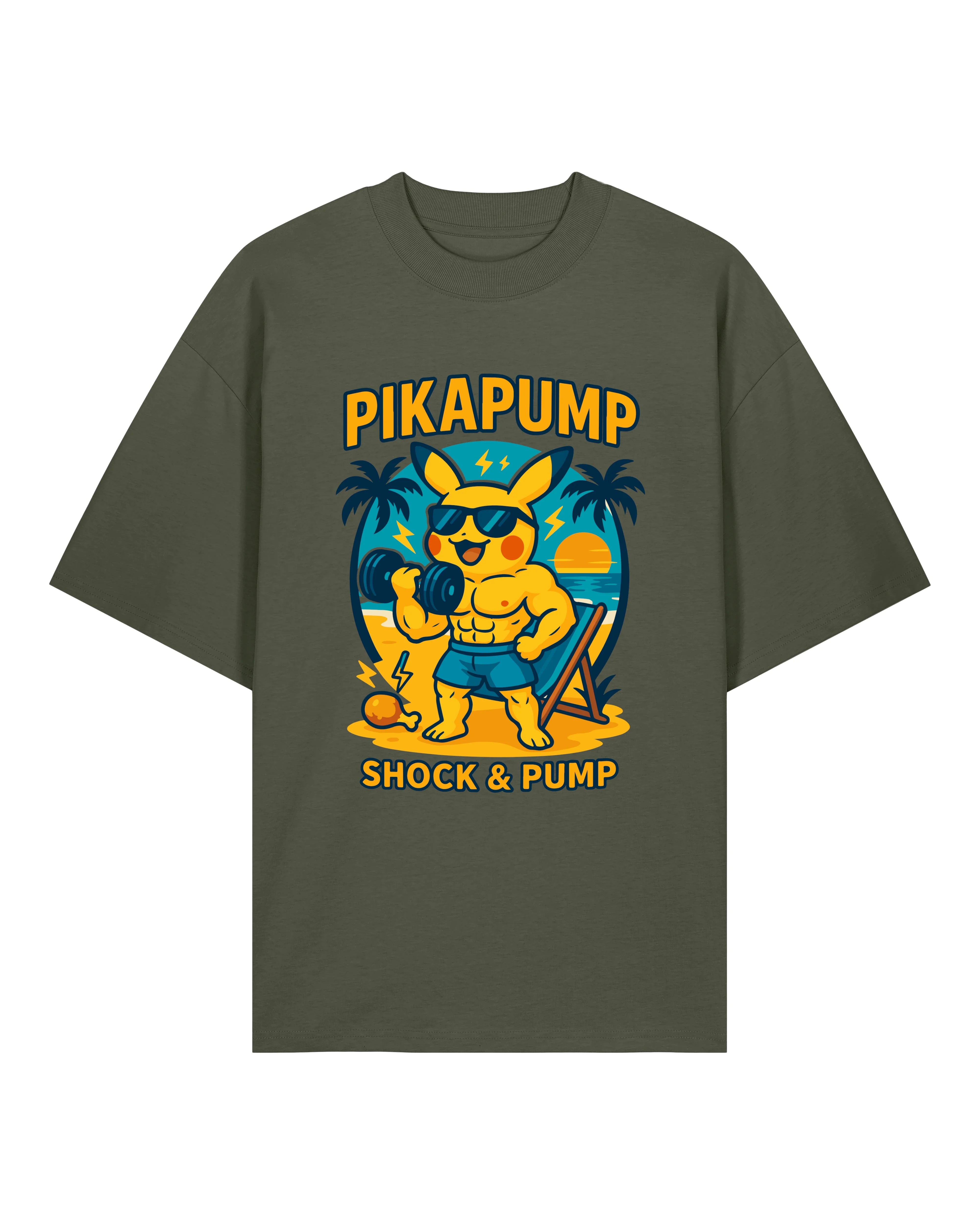 PIKAPUMP Shock & Pump Oversized Gym Shirt Unisex | teelavo