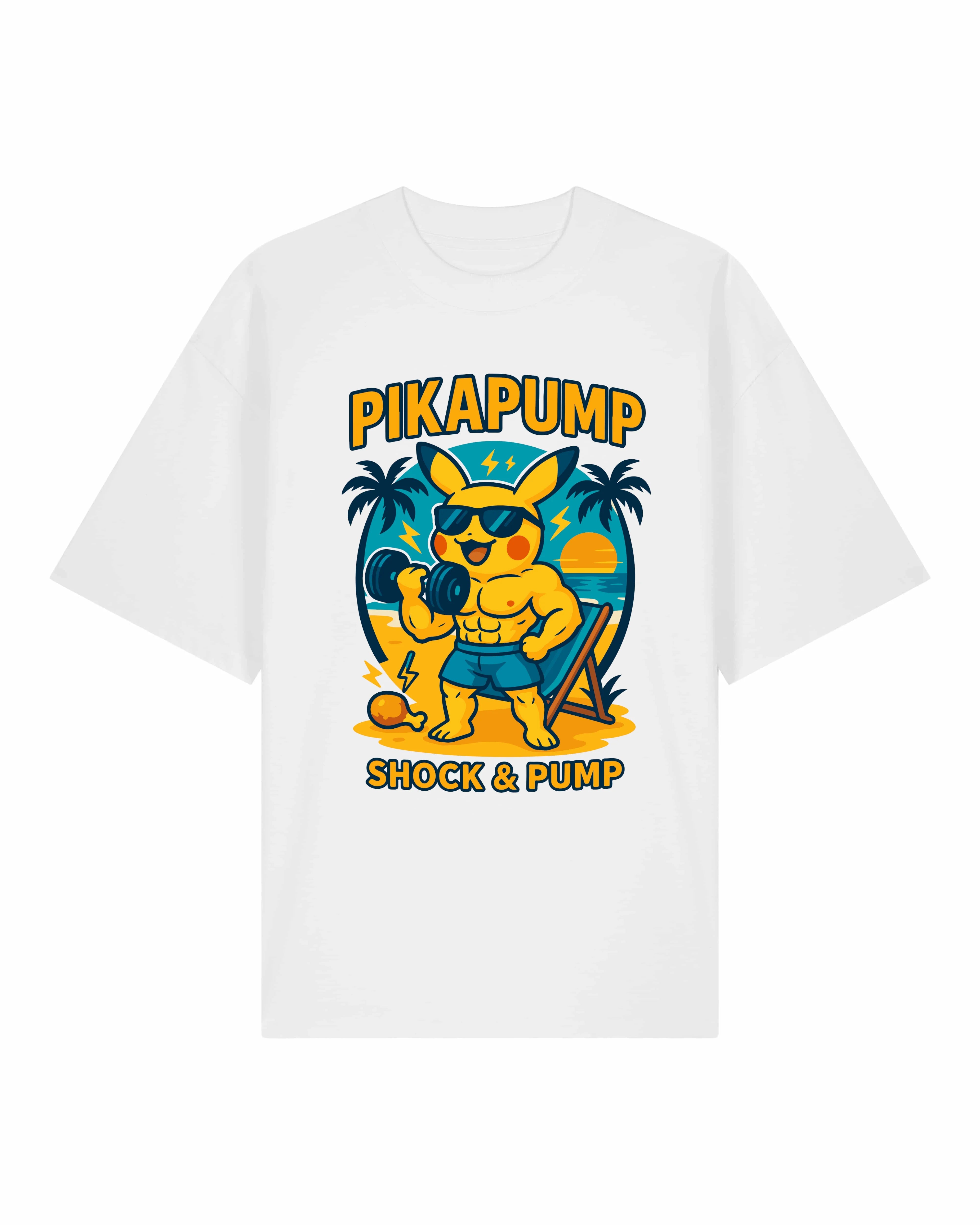 PIKAPUMP Shock & Pump Oversized Gym Shirt Unisex | teelavo