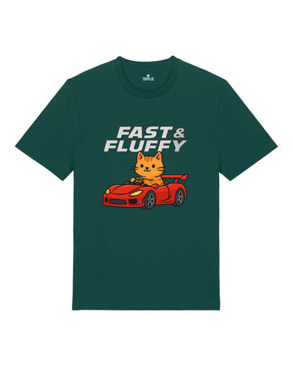 Fast & Fluffy Lustiges Katzen Auto T-Shirt Spruch | teelavo