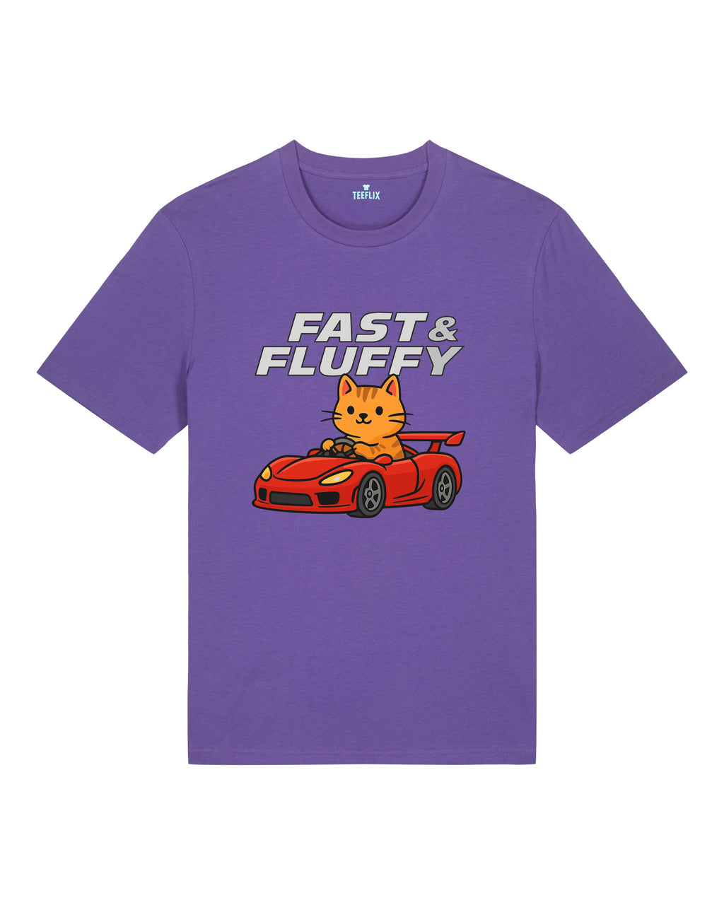 Fast & Fluffy Lustiges Katzen Auto T-Shirt Spruch | teelavo