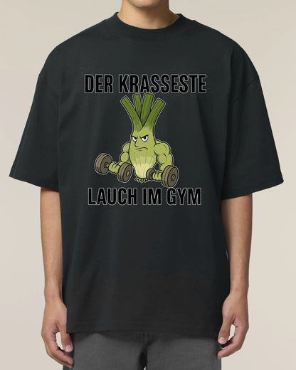 Der krasseste Lauch im Gym – Lustiges Fitness Pump Cover T-Shirt | teelavo