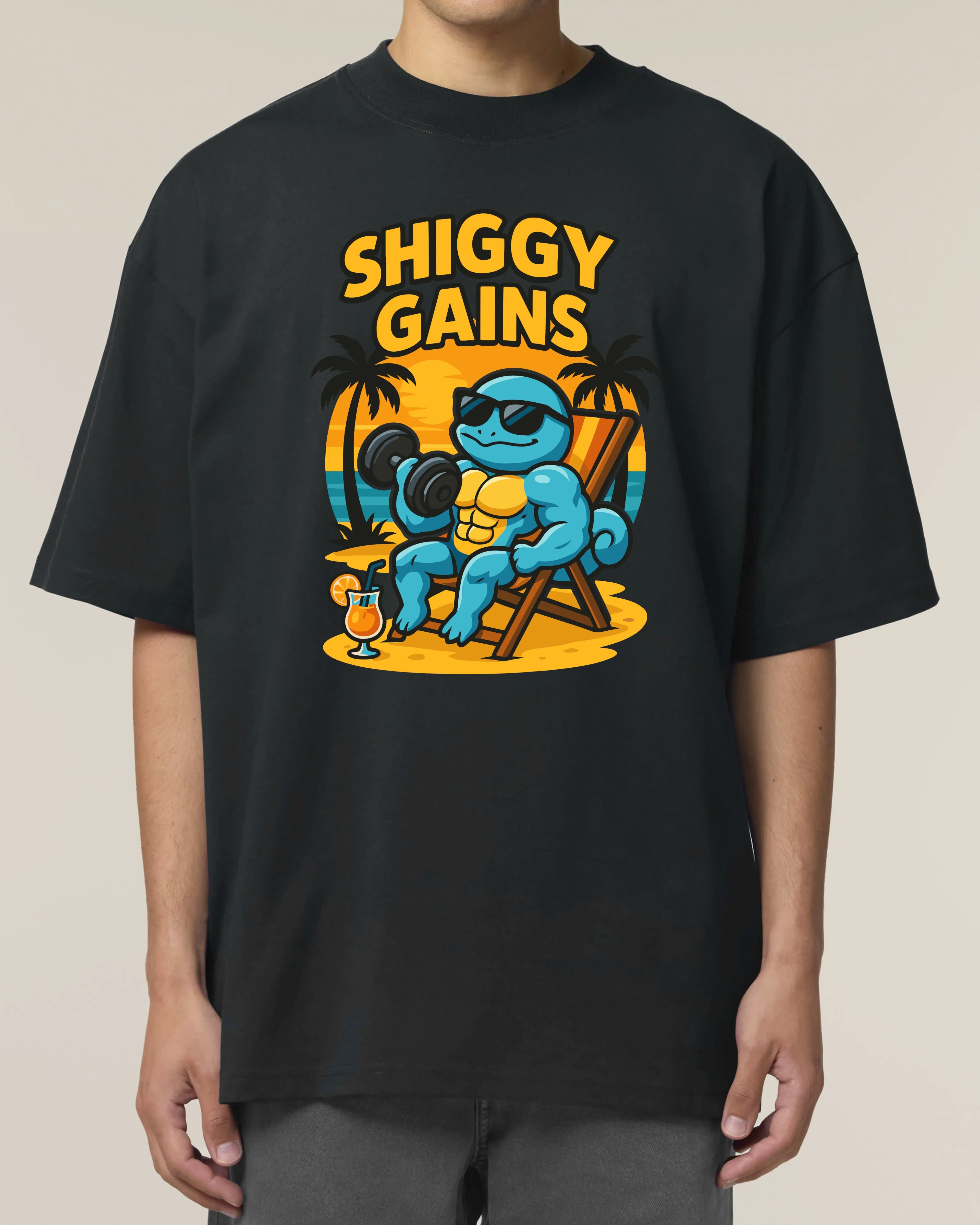 SHIGGY GAINS Oversized Pump Cover Gym Shirt Unisex | teelavo
