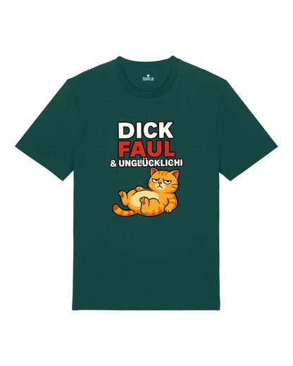 Dick Faul & Unglücklich Lustiges Katzen T-Shirt | teelavo
