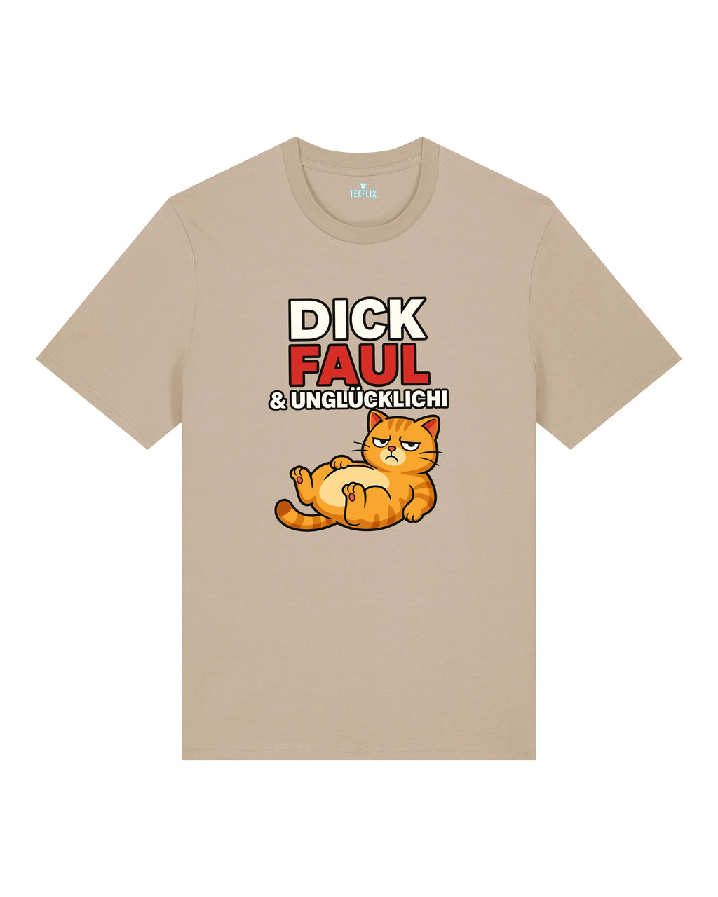 Dick Faul & Unglücklich Lustiges Katzen T-Shirt | teelavo