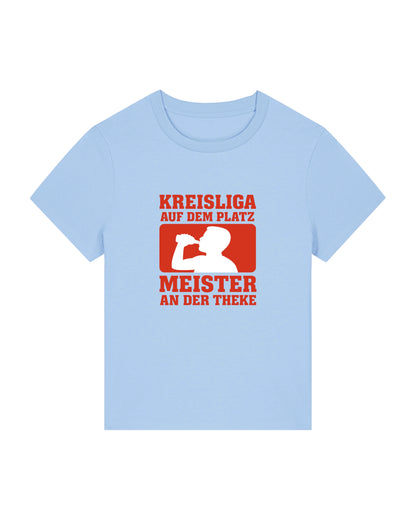Kreisliga Damen Shirt – Lustiges Fußball Spruchshirt Meister an der Theke | teelavo